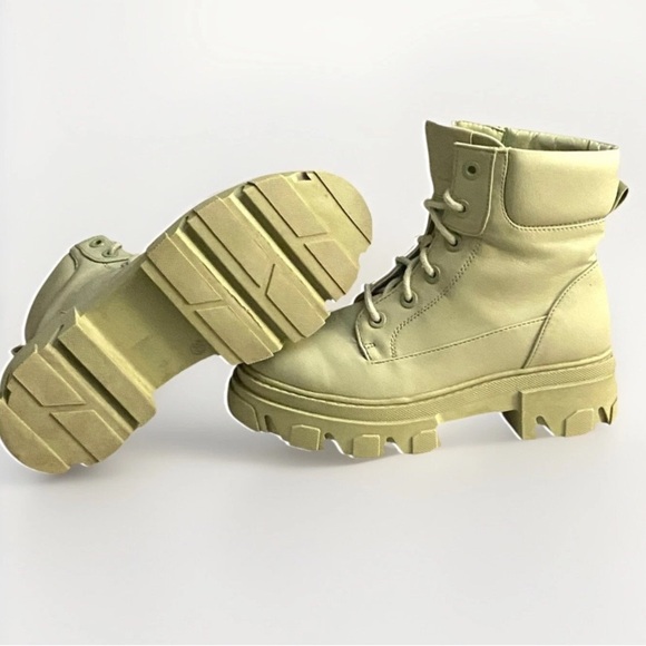 Dejavu Sage Green Women’s Chunky Platform Combat Boots Sz 36 Grunge Style - Picture 7 of 10